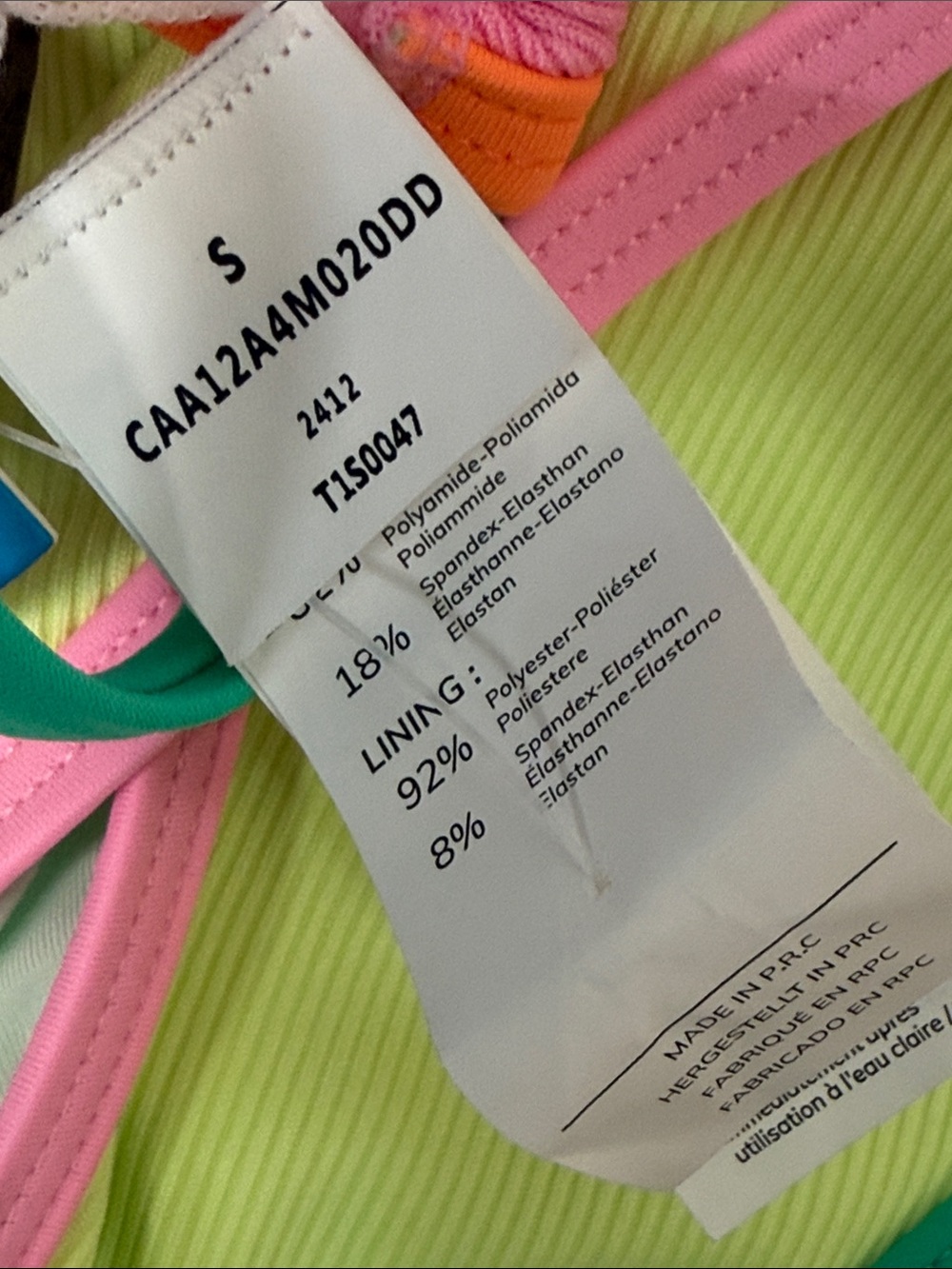 NWT Neon Colorblock Triangle Bikini Set - Picture 10 of 11